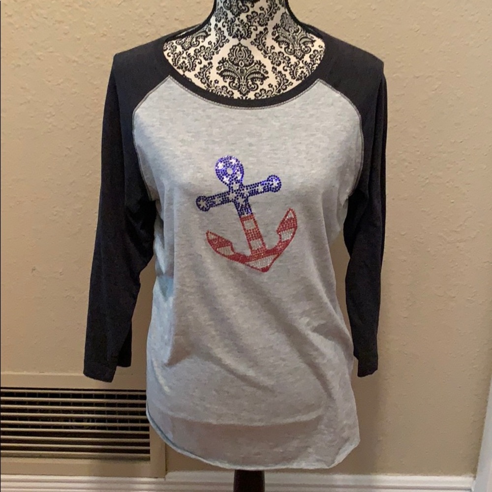Rhinestone baseball tee